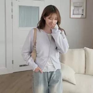 [제작/빅사이즈]이블렛 뮤아드 리오셀 레이어드 슬림핏 물결 티셔츠 제이스타일