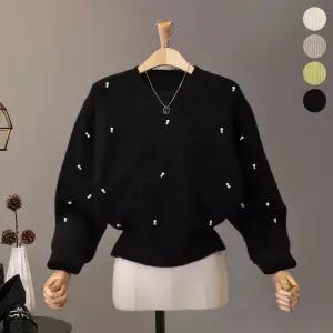 [모노시크] 프리틴 진주 퍼프 니트_MNKT267