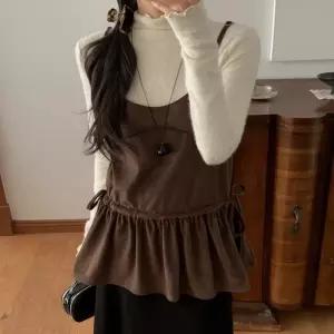 [코코블랑] 베인 스웨이드 뷔스티에 원피스