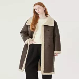 [미니멈 에브리데이]양털 하이넥 레더 무스탕 롱 코트 (EB4JH013D)