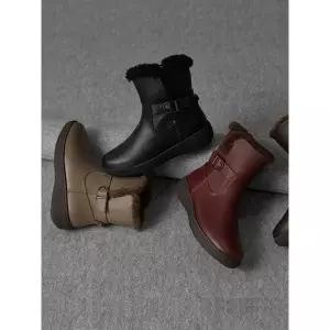 [하프클럽/에스콰이아]시드니 소가죽&천연양털 앵클 부츠 (4컬러)