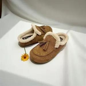 [갤러리아] 고세 데일리 여성 동글이 스웨이드 양털 태슬 슬리퍼 OZO5F085 카멜 3cm