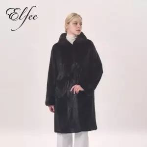 [진도]풀스킨 휘메일밍크 후드롱코트(블랙)