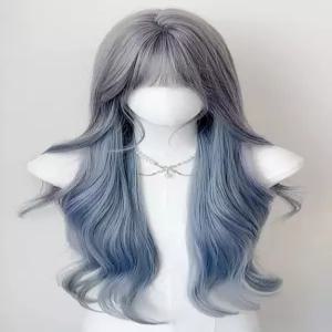 애쉬 그레이 긴머리 그라데이션 롱웨이브 3세트 가발