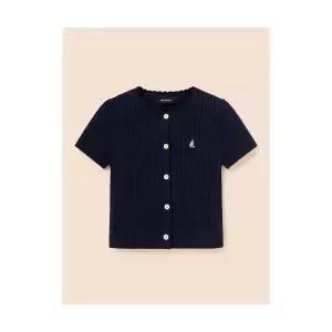 [국내매장정품] 빈폴 BEANPOLE 키즈 KIDS [Essential] 여아 면 케이블 반소매 가디건 카디건 네이비 (BI585