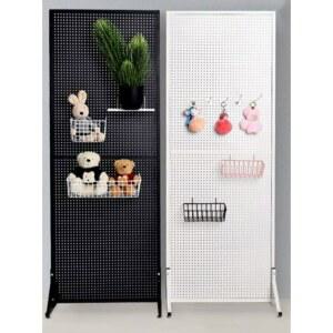 타공판스탠드 바퀴 선반 진열대 이동식 홀더 스탠딩 스탠드