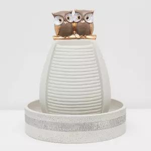 황금 복 부엉이 인테리어 실내 분수대 국산 미니 자연가습 집들이 개업 선물 풍수 장식품 거실 오브제