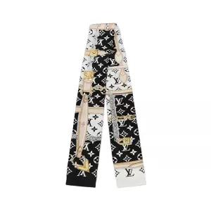 [중고명품] 블랙 화이트 모노그램 컨피덴셜 방도 스카프