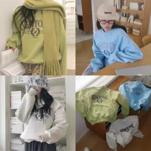 [모코블링] 럭비뉴욕 자수 양기모 맨투맨 #양기모 #기모맨투맨 #오버핏맨투맨 #오버사이즈 #자수맨투맨 #스？？셔츠 #박시핏 #속기모 #겨울상의