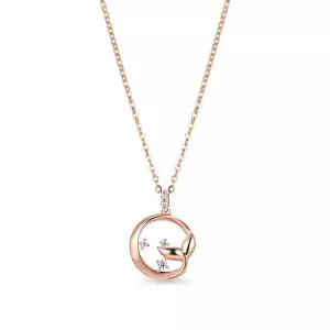 [도로시] 14k 풀문 고래꼬리 모이사나이트 목걸이