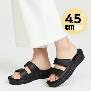 폭신한 쿠션 여성 통굽 슬리퍼 4.5cm 키높이 벨크로 발편한 사무실화 근무화 간호화 KS034