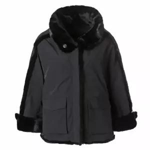 [롯데백화점]마담포라 블랙 루즈핏 크롭 위즐 밍크 자켓MB4FJ607A