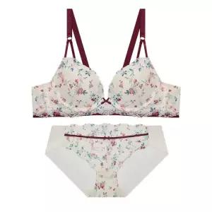 [롯데백화점]엘르이너웨어 솔리드 테이핑 블라썸 브라햄팬티세트(EEWBR942EEWBP942CRM)