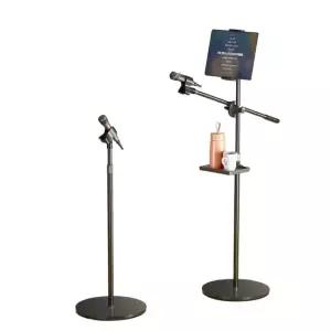 최강 노래방 마이크 스탠드 입식 거치대 일자형 홀더 1.8m 클립 태블릿 트레이 포함