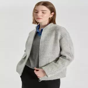 닥스 여성 26SS 그레이 보카시 울알파카혼방 스탠카라 자켓 DLJA6A101G2