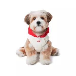 꼬뜨 쏙패딩 크림 아이보리 강아지 하네스 패딩 겨울 가을 애견 옷 산책