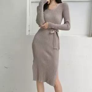 [하프클럽/셀러허브_여성트랜드패션]세로 체크원피스 골지 롱원피스 슬림