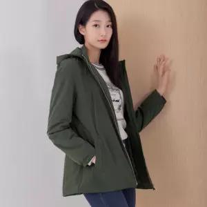 [지센] [24FW] 여성 인퀄팅 스트링 중기장 점퍼 LSJPOA51_GE