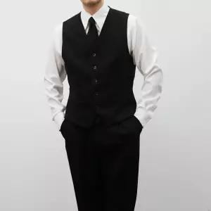 [쿼터]남자 겨울 수트 울 싱글 정장 베스트 조끼 2color