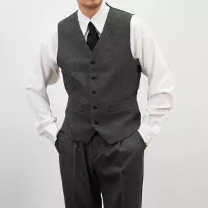 [쿼터]남자 로건 겨울 정장 수트 조끼 울 싱글 베스트 2color