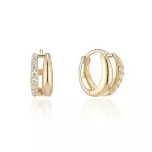 [로이드](센텀시티점)더블 라인 파베 10K 원터치 링 귀걸이 LOTP2010T