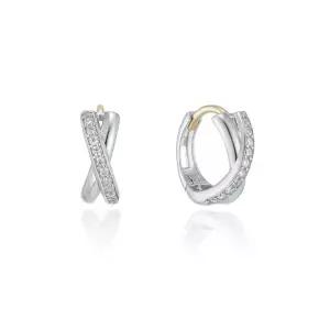 [로이드](센텀시티점)크로스 하프 파베 10K 원터치 링 귀걸이 LOTP2009T