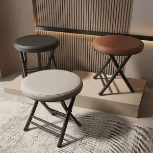 접이식 원형스툴 카페 바퀴없는 현관 수납 대기 빈티지