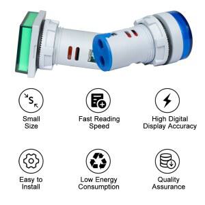 22MM AC 미니 LED 500V 측정기 220V 전류 전압계 암페어 20 신호등 헤르츠 미터 전압 전류계 테스터 디지털 100A 볼트