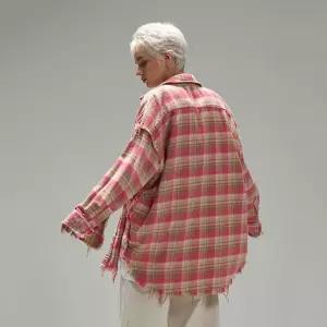 남녀공용 체크무늬 캐주얼 커플 긴팔 남방 남성 셔츠 무늬