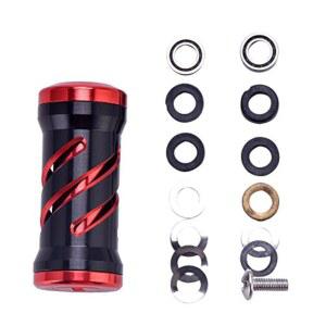 낚시 손잡이 금속 릴 손잡이, 피팅 포함 교체 부품 회전 낚시용(블랙+레드)