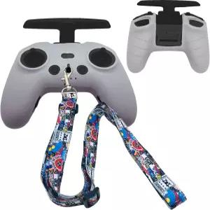 DJI FPV 콤보 아바타 리모컨 액세서리용 RAWECUD 컨트롤러 랜야드 넥 스트랩 및 실리콘 커버(그레이 커버 +