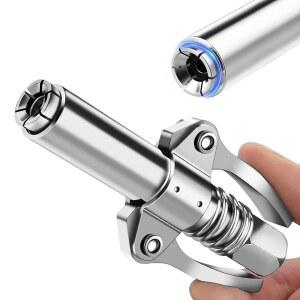 [미국배송] AKEOIL 그리스 건 커플러 조인트 피팅 12000PSI 고압 노즐 모든 1/8인치 NPT 건과 호환 기계 및 장비 충전에 사용 가능