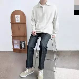 캐쥬얼 남편 겨울 데이트 여름 라운드니트 니트티 티 (WFJ4YI9)