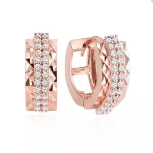 진주 14K 원터치링 금 큐빅 골드 꽃 귀걸이 (WFJ5A53)