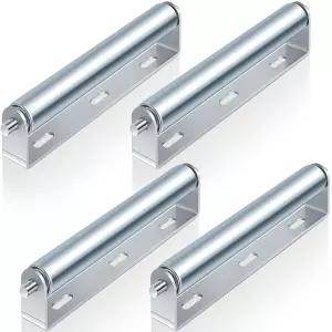 Therwen 4 세트 직경 1.5인치 컨베이어 롤러 스탠드 10인치 아연 도금 강철 롱 및 브래킷 산업용 금속 카누