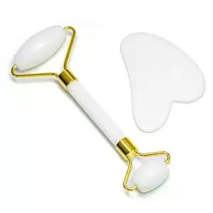 화이트 얼굴마사지기 제이드롤러 백옥 페이스 천연옥 (WFJ5PXB)