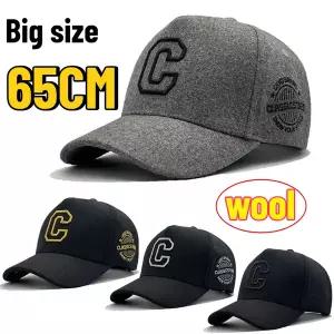 겨울용 65cm 대형 울 소재 하이탑 야구 모자 남성용 XL 오버사이즈 빅 헤드 트러커 캡 플러스 사이즈 조절