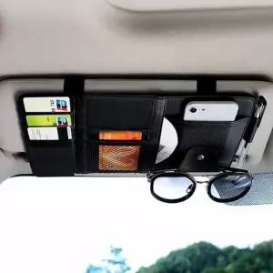 차량용 선바이저 수납포켓 멀티정리함 선글라스 카드 지갑 볼펜 수납함 (WFJ6568)