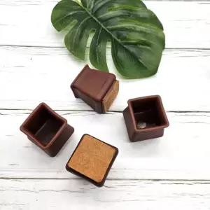 의자발커버 긁힘방지 의자발 4개세트 사각소형진갈색 (WFJPVVX)