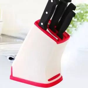 싱크대칼꽂이 주방 칼 칼보관 거치대 레드 (WFJPVGJ)