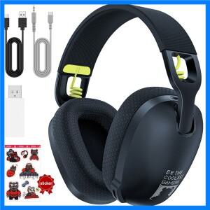 Onikuma B2 무선 게임용 헤드셋 PS5 PS4 PC 용 2.4GHz USB 게임 헤드폰 (마이크 인체 공학적 디자인 포함)