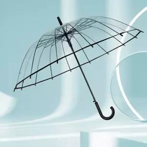 추천템 튼튼한 비 장마철 경량우산 신상 장우산 16살대 안전한 장우산 레인가드 자동우산 1단 투명 투명우