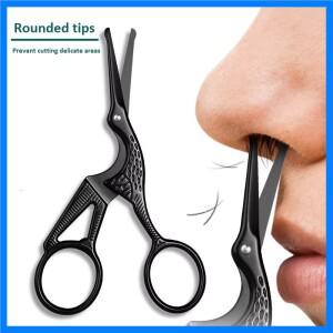 스테인레스 스틸 크레인 모양의 가위 안전 라운드 헤드 수동 코털 트리머 미용 면도 소형 가위