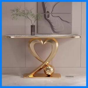 이탈리아 슬레이트 현관 테이블 미니멀리스트 하트 모양 콘솔 테이블 거실 디자이너 엔드 테이블 현관 홀