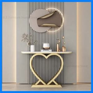 북유럽 크리 에이 티브 하트 모양의 콘솔 테이블 간단한 현대 거실 철 슬레이트 테이블 럭셔리 홈 가구 입