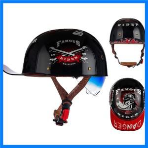 오토바이 헬멧 거리 레트로 야구 모자 블루 렌즈가있는 모토 헬멧 하프 헬멧 남성 여성 Capacete De Moto E