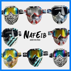 NAFEIB 오토바이 남성용 보호 앞유리 마스크 라이딩 마스크 UV400 방풍 및 모래 방지 분리형 오프로드 헬멧