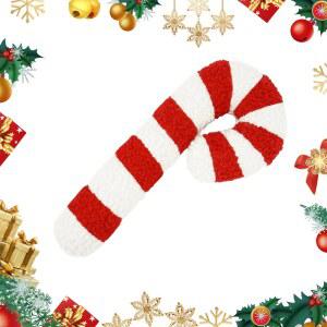 크리스마스 캔디 케인 베개, 부드러운 푹신한 롤리팝 봉제 쿠션, 나선형 홈 인치 14 데코,