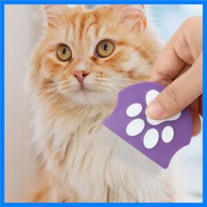 반려동물 미용 빗 고양이와 강아지용 벼룩 빗 곡선형 얼굴 및 몸 디자인 미니 엉킴 방지 브러쉬 가는 빗살