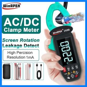 WINAPEX DC AC 0.1mA 고정밀 클램프 미터 전류 누출 감지 기능이 있는 True RMS 디지털 멀티미터 가전 도구